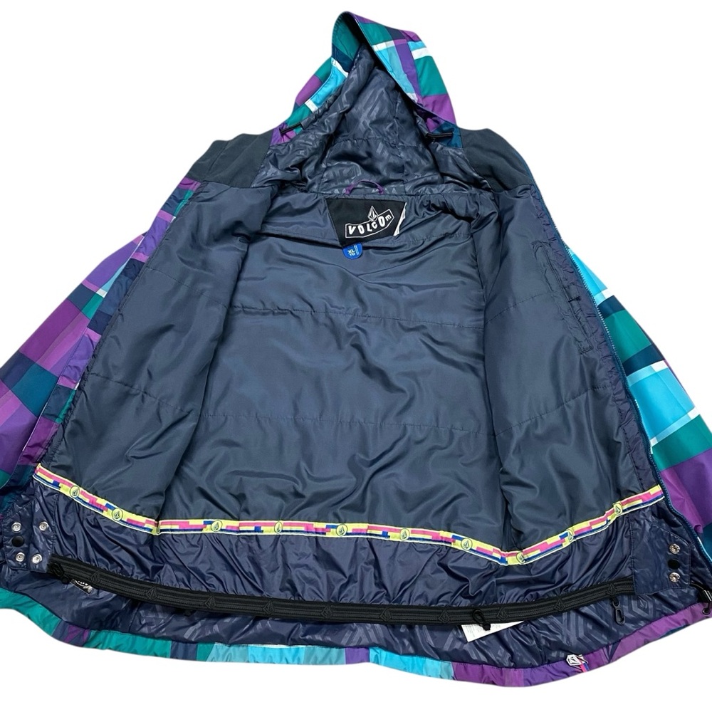 Volcom Multicolor Plaid Print Snowboard Jacket - Picture 2 of 11